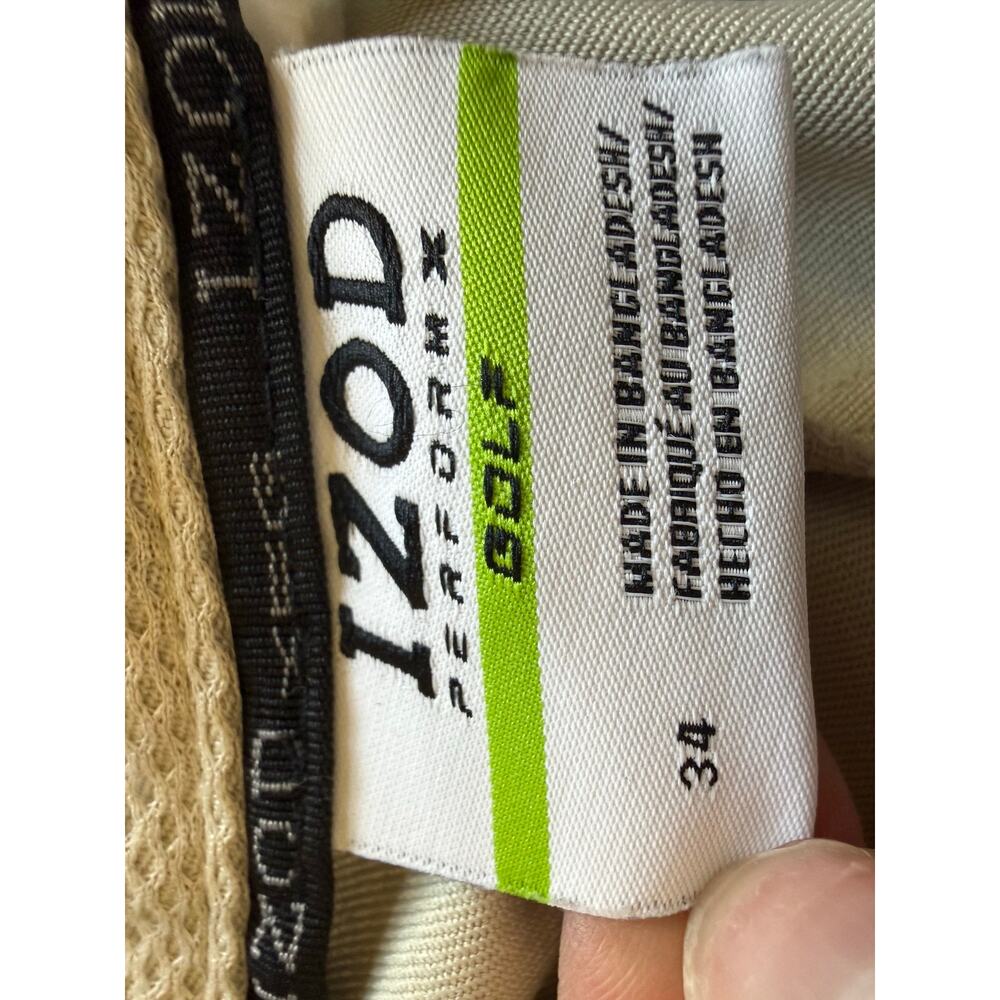 IZOD Mens PerformX Golf Shorts 34 Beige Khaki Performance Cargo Athletic - Picture 8 of 11